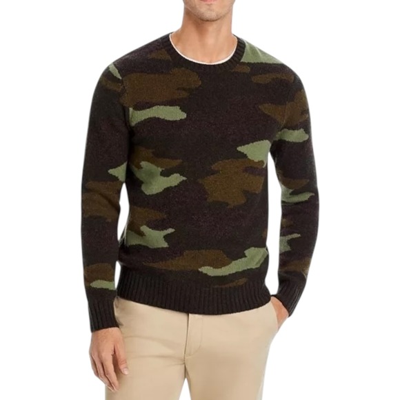 The Men's Store Bloomingdales XXL Merino Wool Camo Print Crew Neck Sweater $228 - Picture 1 of 9